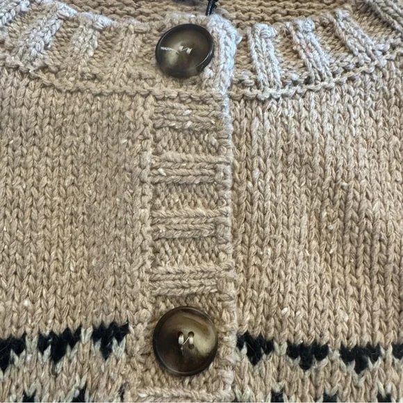 NWT Magaschoni Women’s Brown Blue Patterned Cardigan X-Large Button - Picture 5 of 8